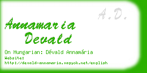 annamaria devald business card